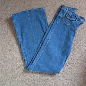 MOTHER Classic Blue Wide Leg Jeans